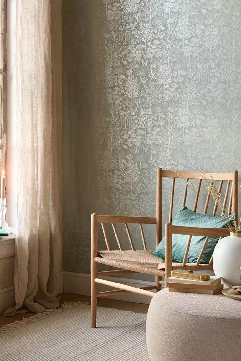 Fashion Origami Tree Non-Woven Wallpaper Light /Silver Non-Woven Wallpaper