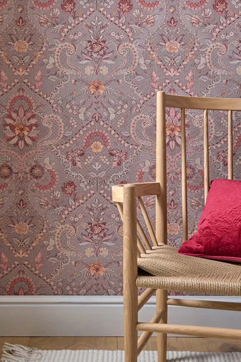 Fashion Saluti Vinyl Wallpaper Mauve Vinyl Wallpaper
