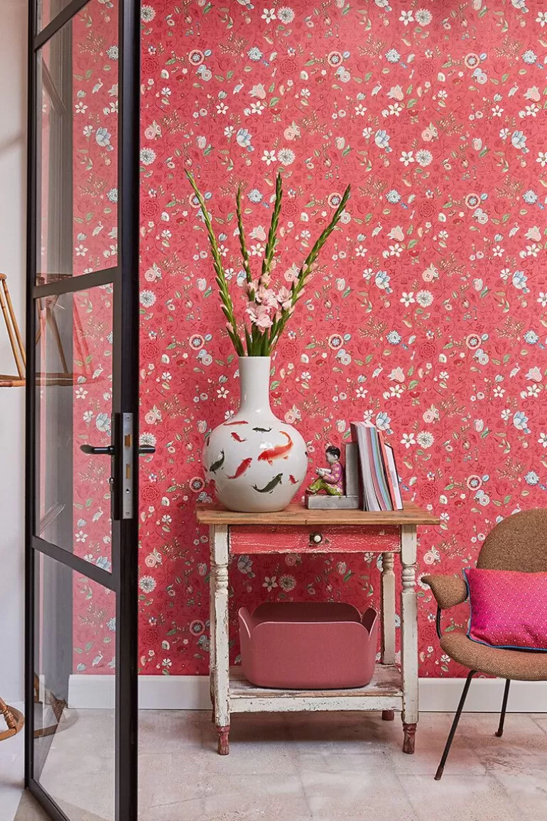Best Sale Spring To Life Non-Woven Wallpaper /Pink Non-Woven Wallpaper