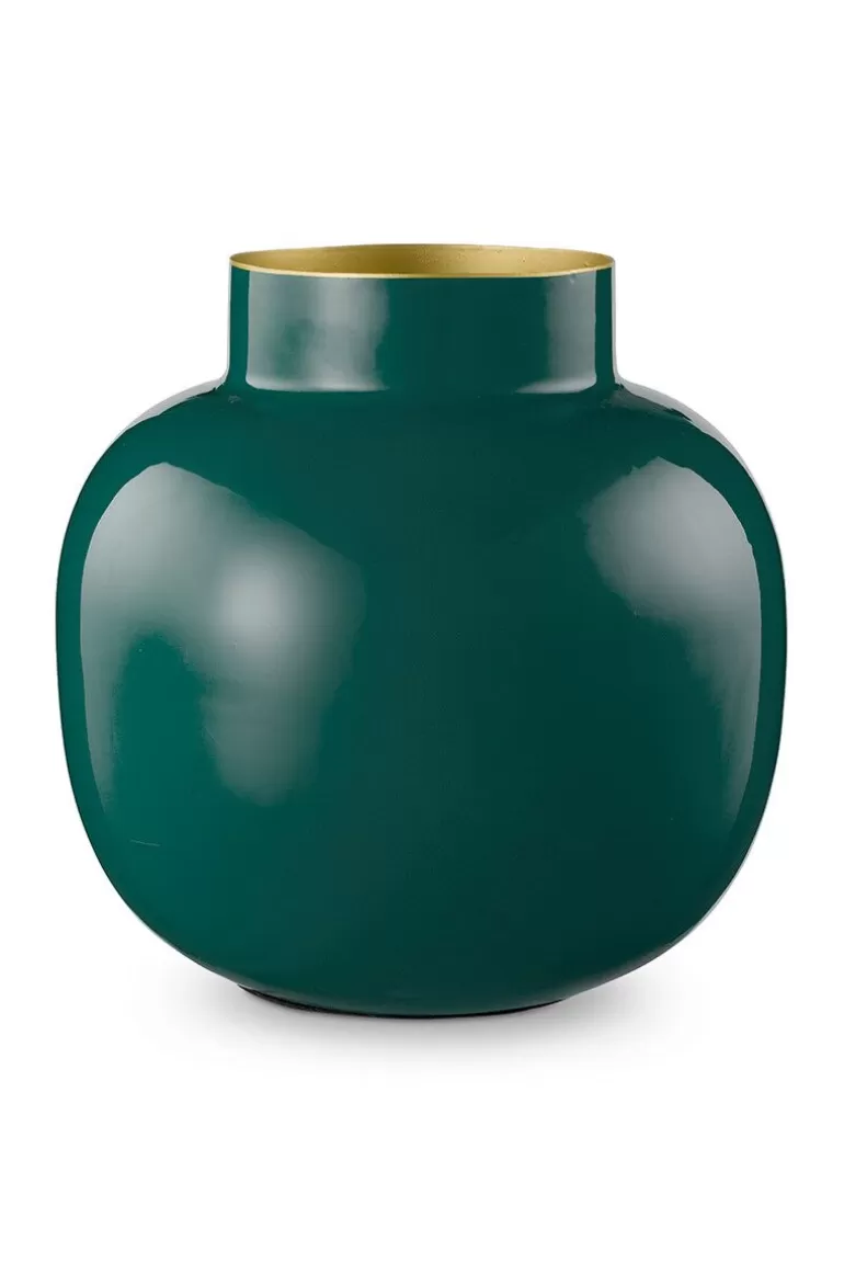 Store Round Metal Vase Dark 25 Cm Large Vases