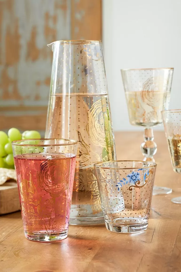 Clearance Royal Longdrink Glass Golden Flower Long Drink Glasses