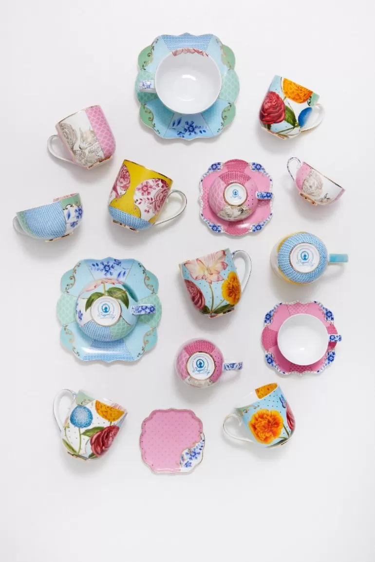 Clearance Royal Multi Espresso Cup & Saucer Pink Espresso Cups