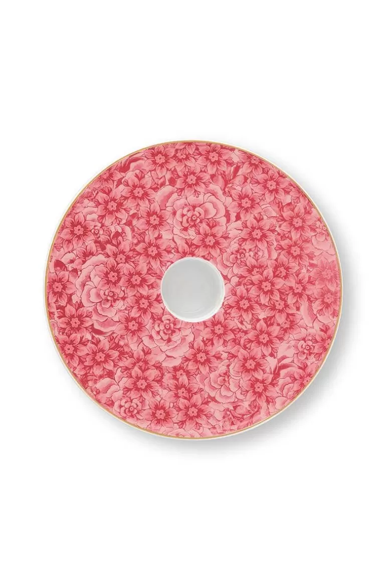 Sale Royal Stripes Candle Tray Flower Pink 14Cm Candle Holders