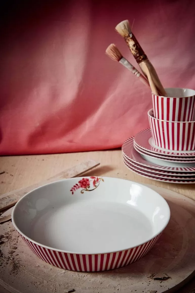 Store Royal Stripes Deep Plate Dark Pink 21.5Cm Deep Plates