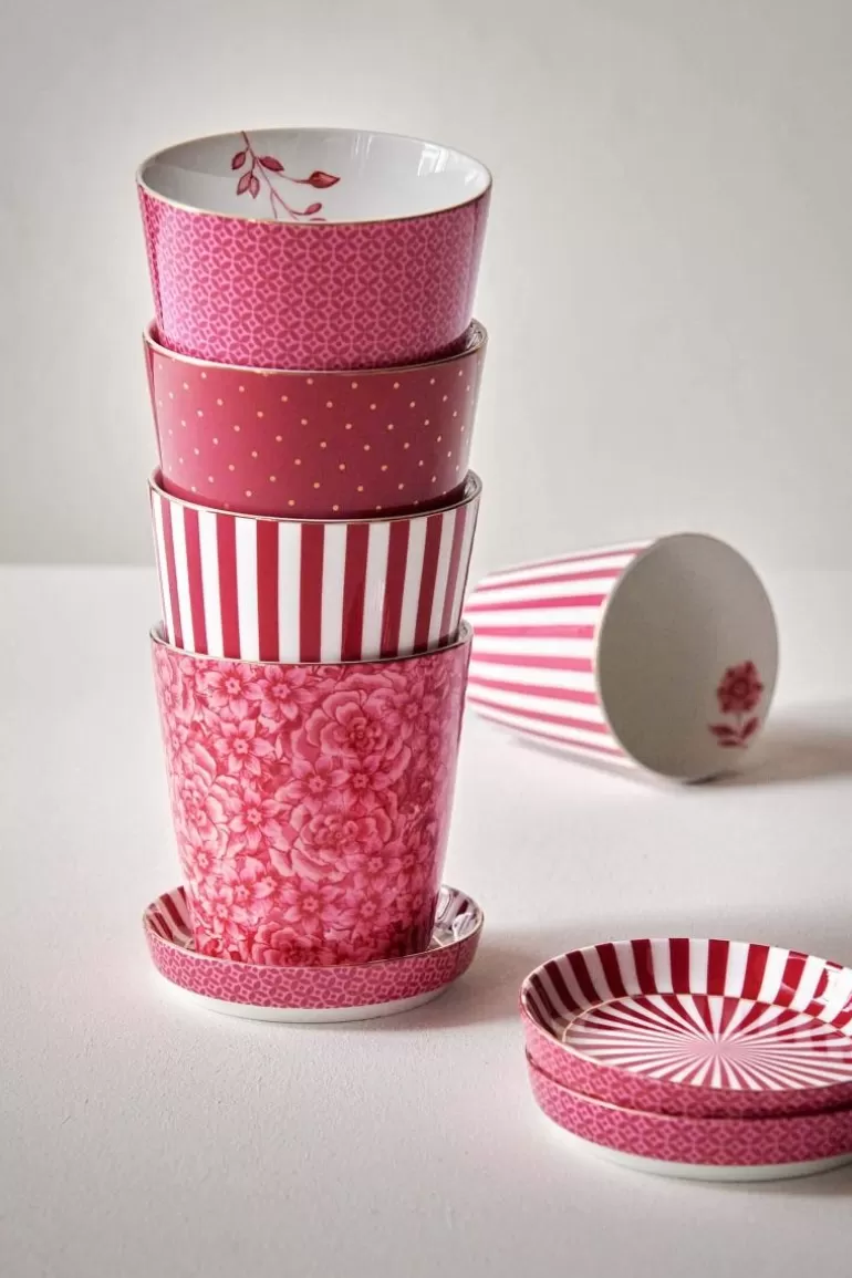 Cheap Royal Stripes Mug Flower & Tea Tip Dark Tea Mugs