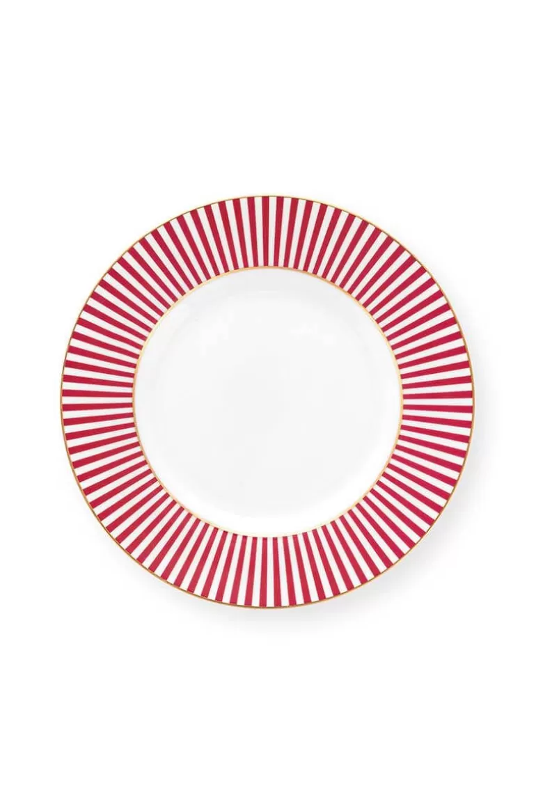 Hot Royal Stripes Petit Four Dark Pink 12Cm Cake Plates