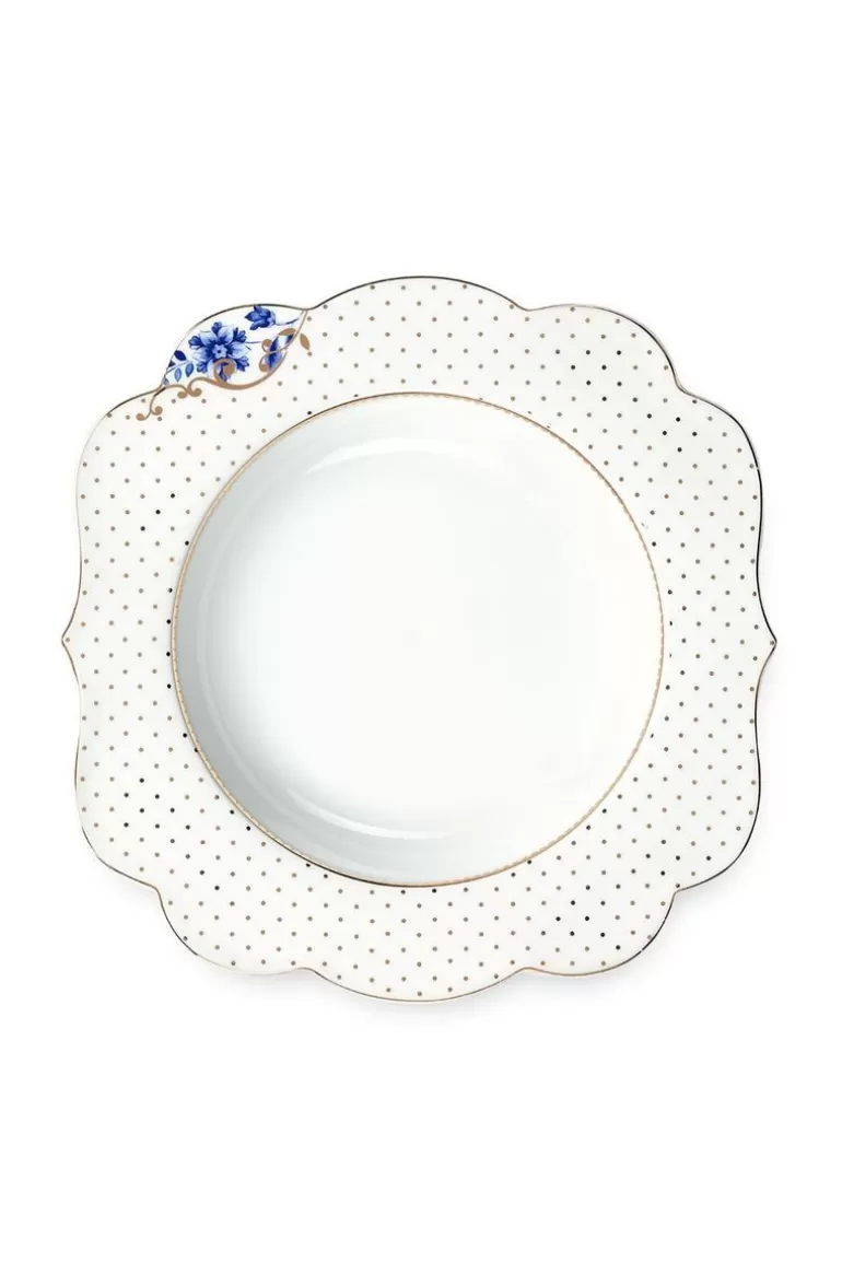 Clearance Royal White Soup Plate Golden Dots 23,5 Cm Deep Plates