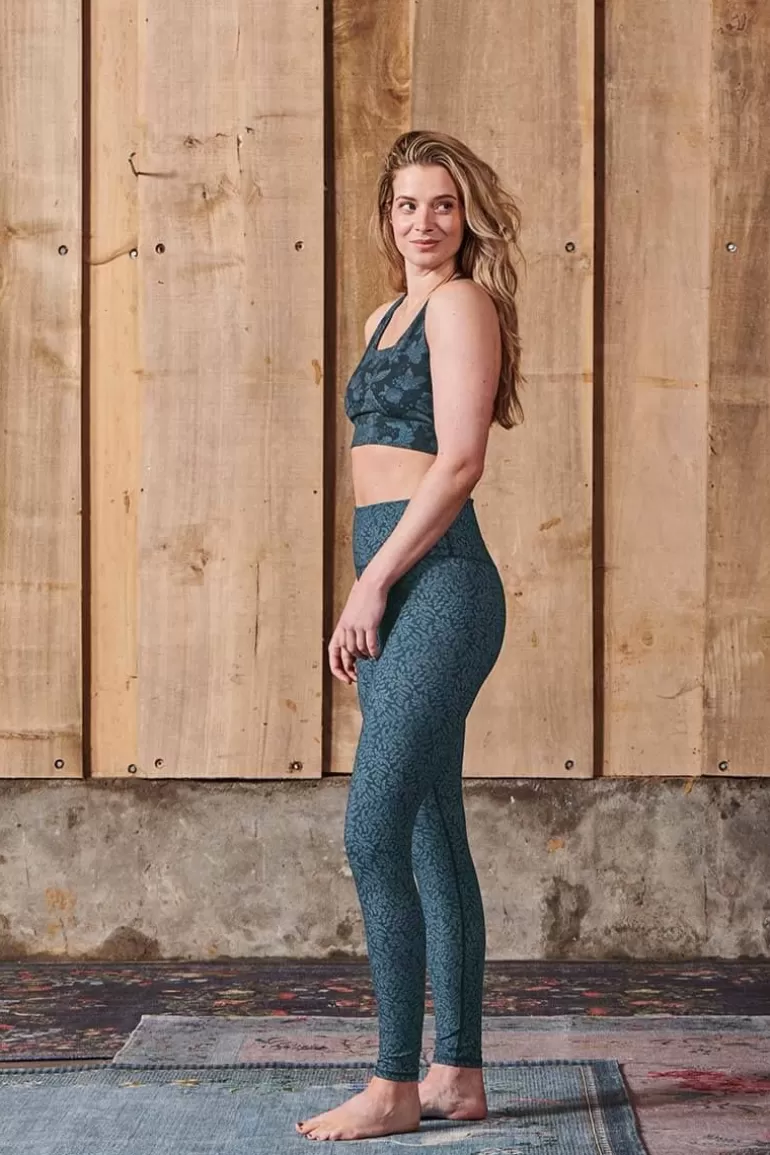 Cheap Sport Trousers Long Leafy Dots Sport Leggings