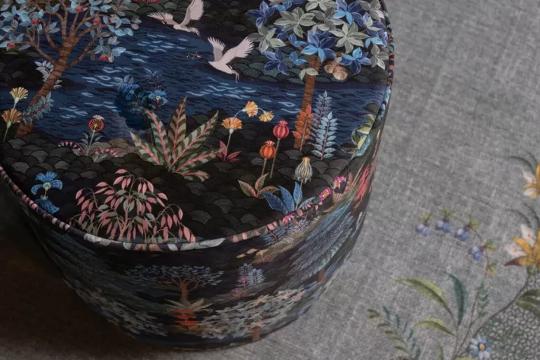 Fashion Stool High Pip Garden Dark Blue Stools