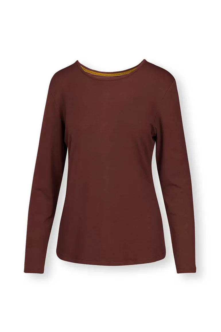Store Top Long Sleeve Solid Terra Red Long Sleeve Shirts