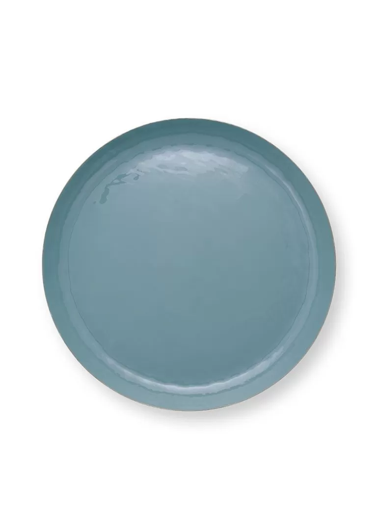 Sale Tray Enamelled Dark Blue 50Cm Decoration Bowls