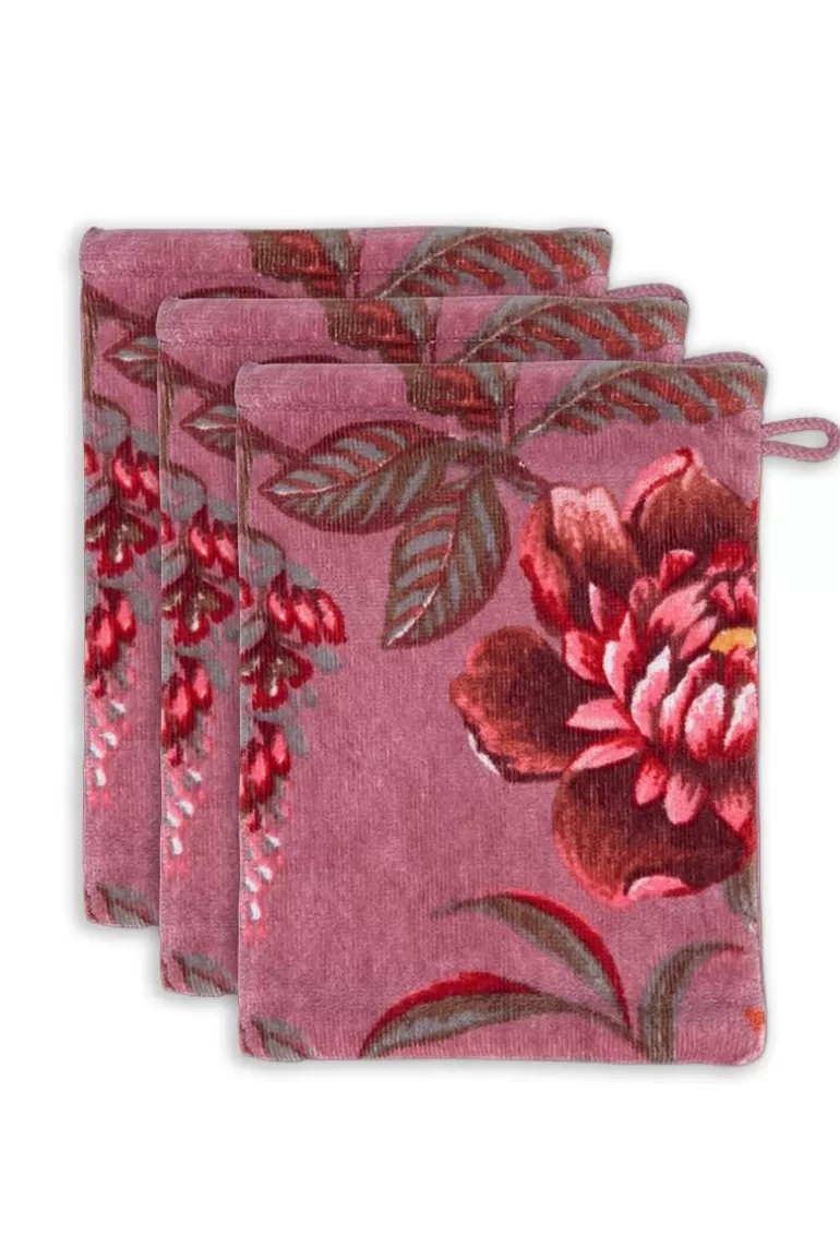 Outlet Washcloth Set/3 Secret Garden Mauve 16X22Cm Washcloths