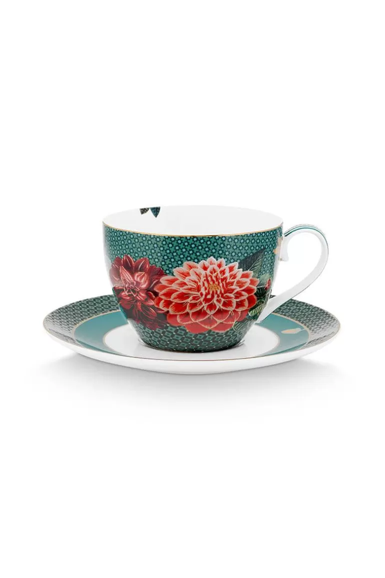 Sale Winter Wonderland Cappuccino Cup & Saucer Green Cups/Saucers