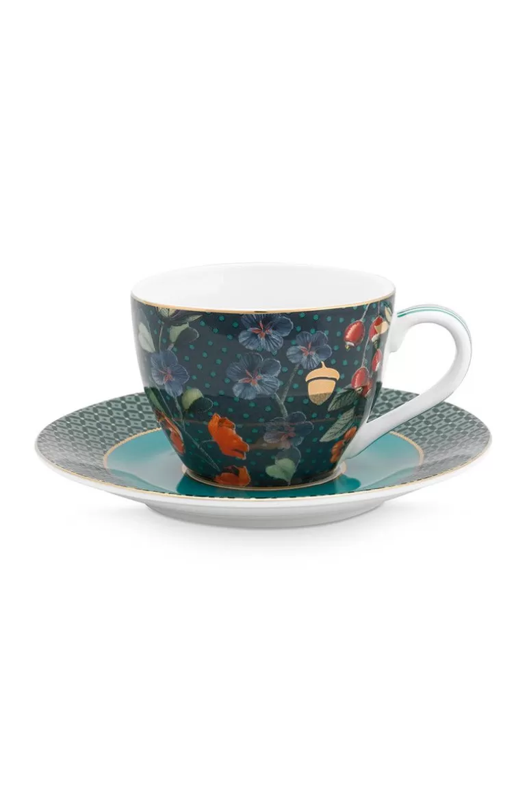 Store Winter Wonderland Espresso Cup & Saucer Dark Blue Espresso Cups
