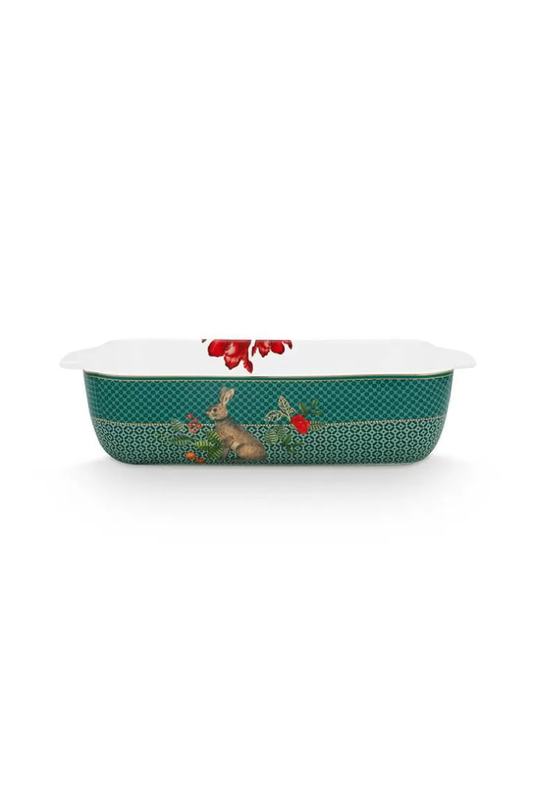 Outlet Winter Wonderland Serving Tray Rectangular Large Green Baking Dishes