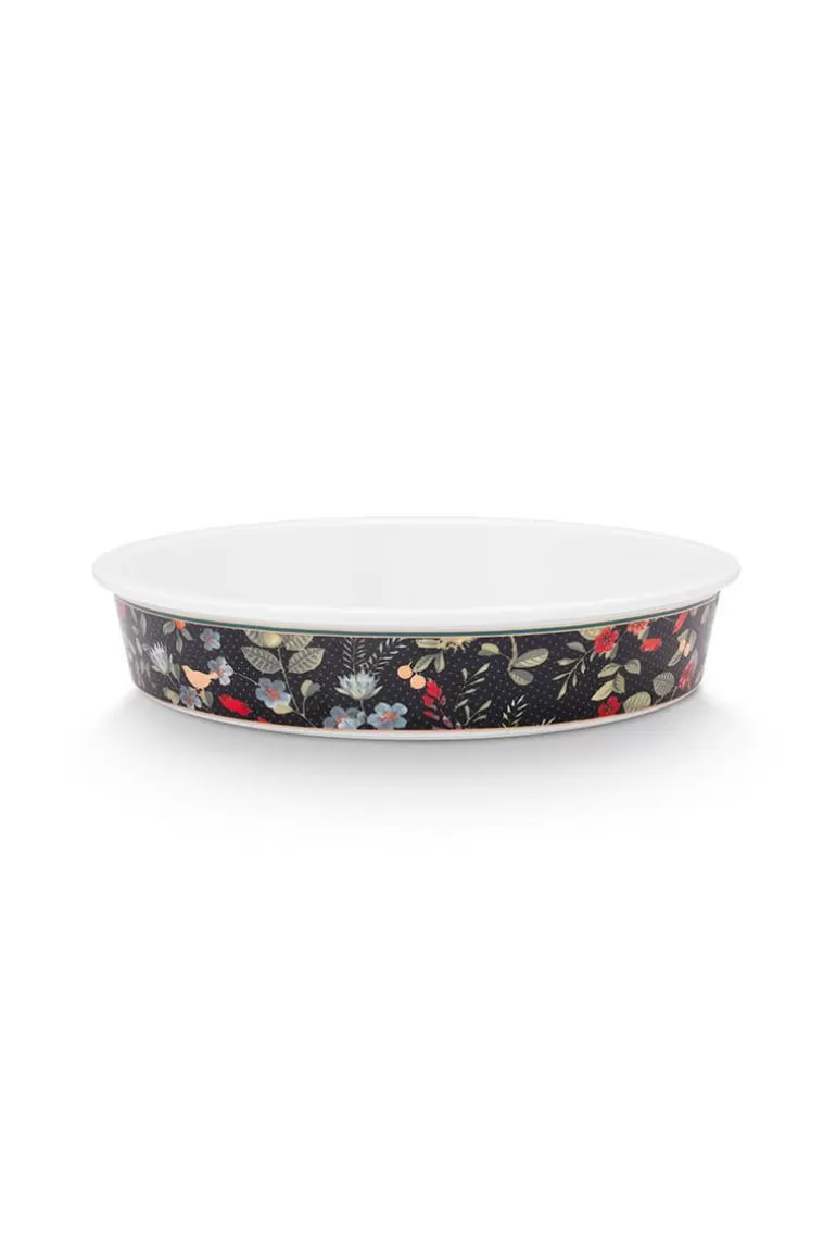 New Winter Wonderland Serving Tray Round Dark Blue Baking Dishes